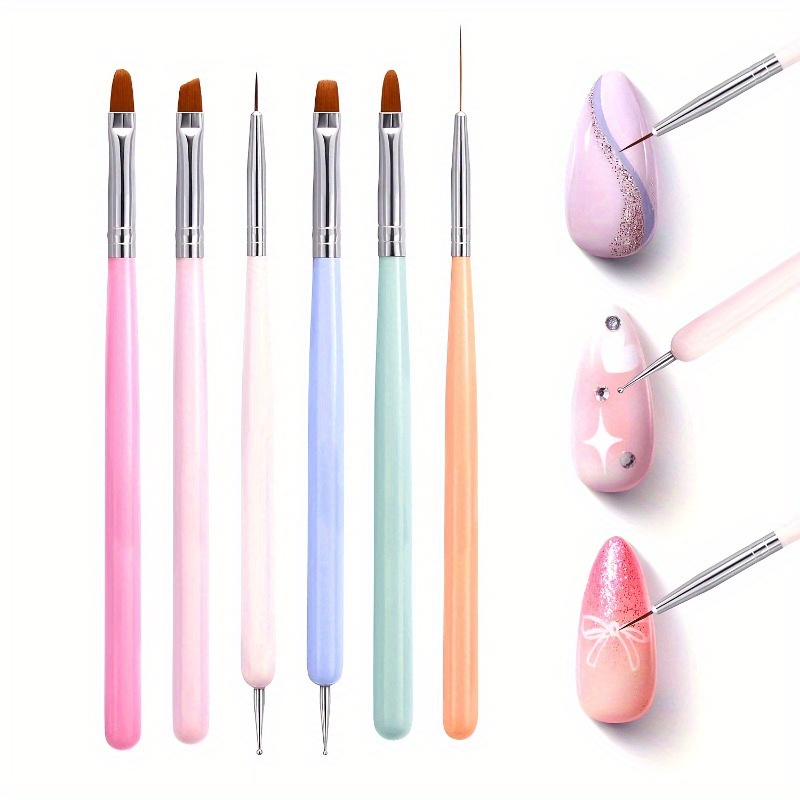Chisel Set Wood - 6pcs Nails Art Brushes Set Manicure