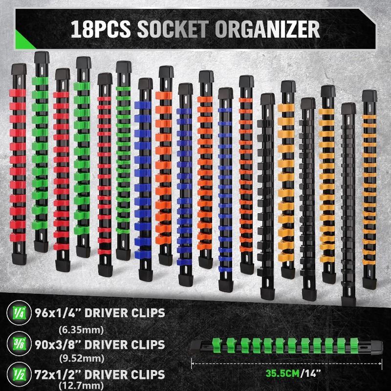 18-Piece Socket Organizer Set  - đánh giá và giá Tool Chest Cabinet