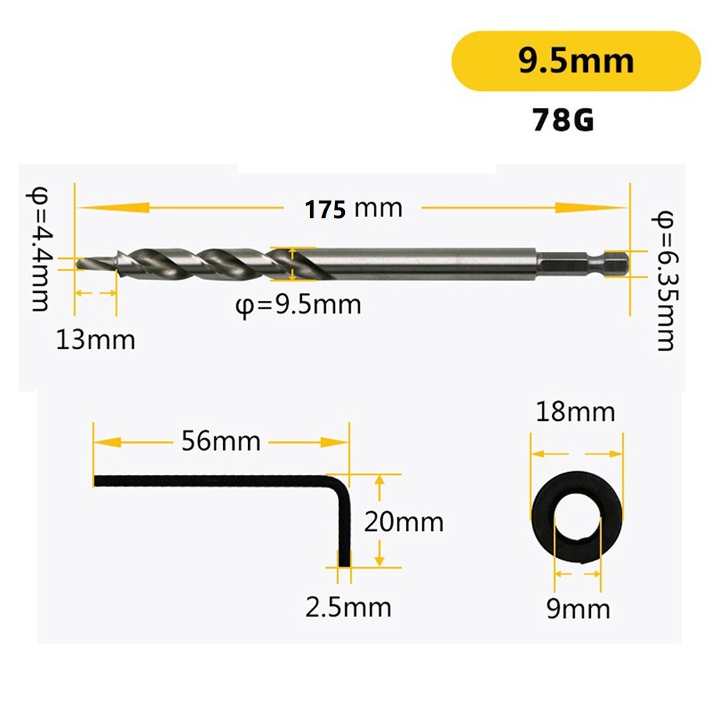 Hex Step Drill Bit 14 9 5mm Di - đánh giá và giá Pocket Hole Jig