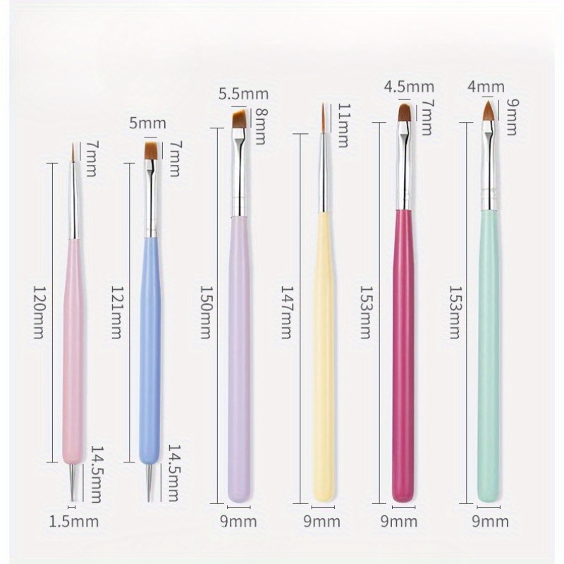 6pcs Nails Art Brushes Set Man - đánh giá và giá Chisel Set Wood