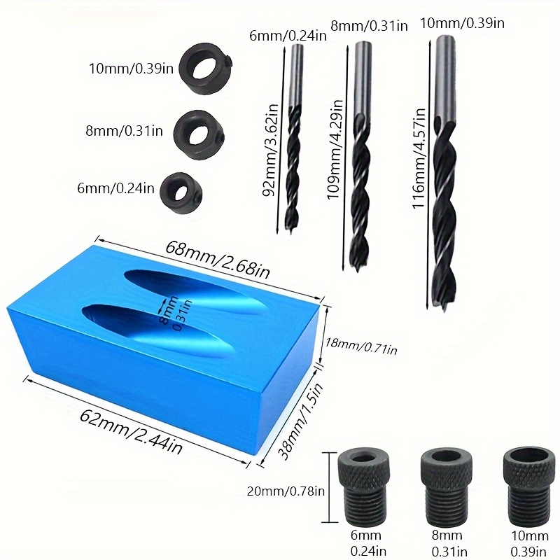 7/14pcs 15 Degress Oblique Hol - đánh giá và giá Pocket Hole Jig